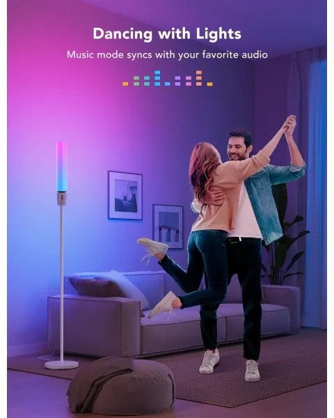 Govee - Lampada da terra dimmerabile a LED CYLINDER SMART RGBICWW 2200-6500K