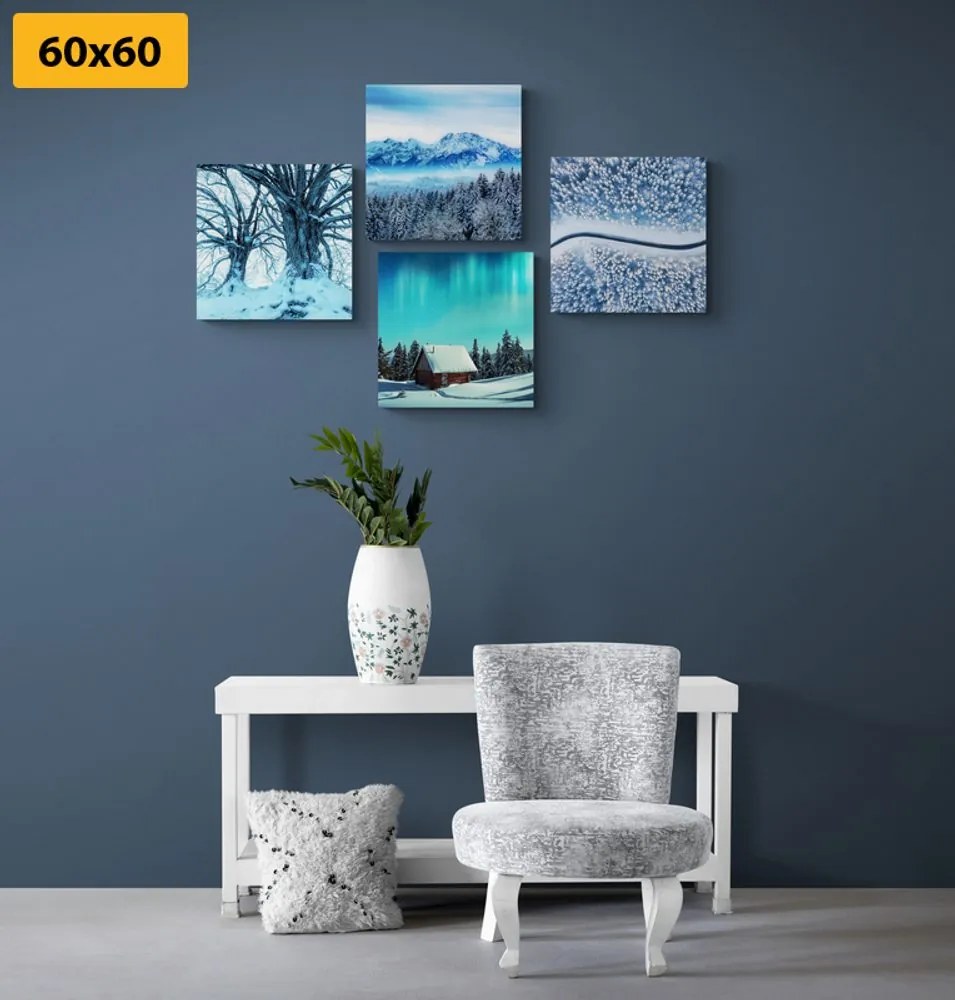 Set di quadri – Paesaggio innevato