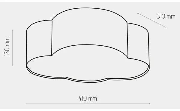 Plafoniera per bambini CLOUD MINI 2xE27/15W/230V grigio
