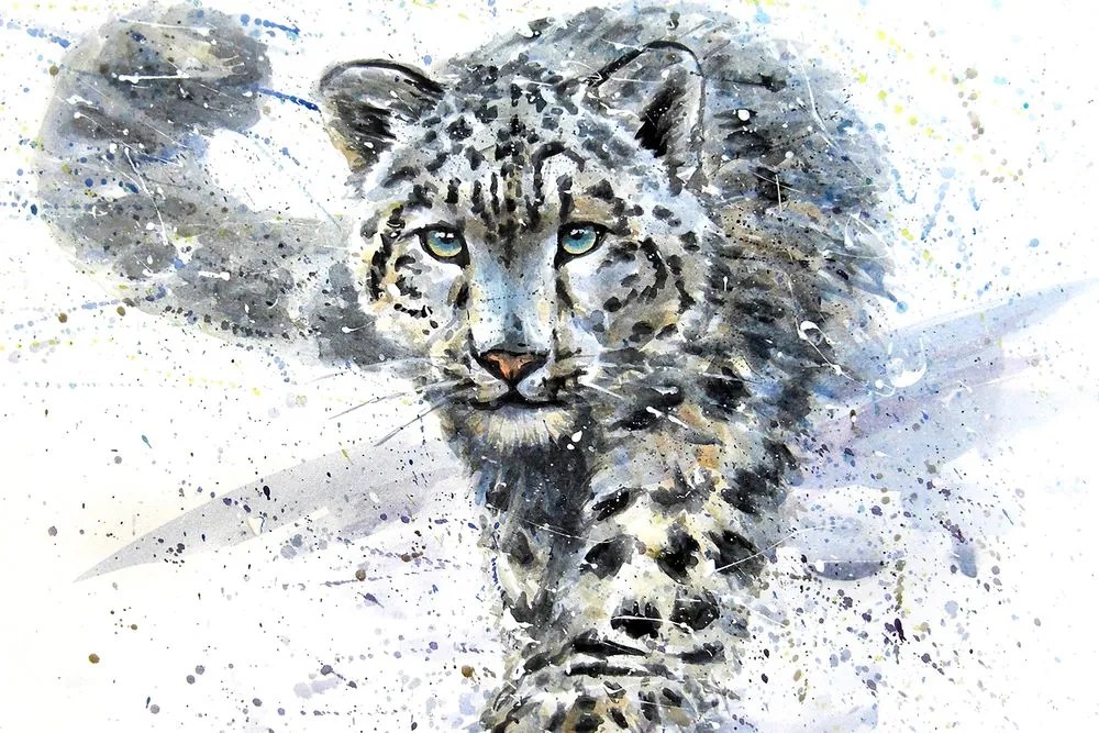 Quadro su tela – Leopardo disegnato