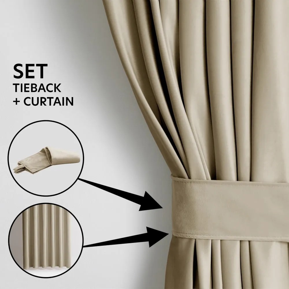 Tenda parzialmente oscurante marrone/beige in velluto 140x245 cm Pleat – Restilo