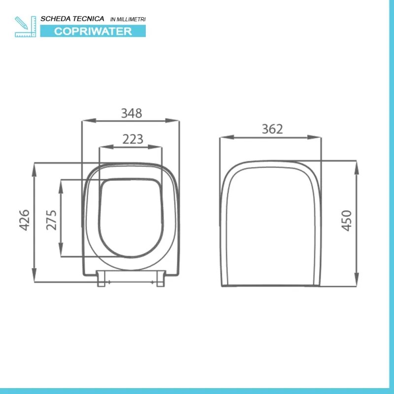 Copriwater softclose compatibile Vitra S20 termoindurente bianco