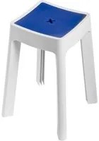 Ogomondo sgabello contenitore da bagno in resina termoplastica *** tinta blu, confezione 1