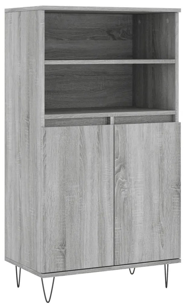 Credenza grigio sonoma 60x36x110 cm in legno multistrato