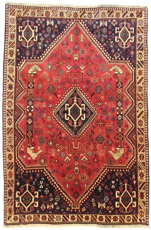Gashghai Tappeto 170 x 250 Rosso (Iran) Annodato A Mano