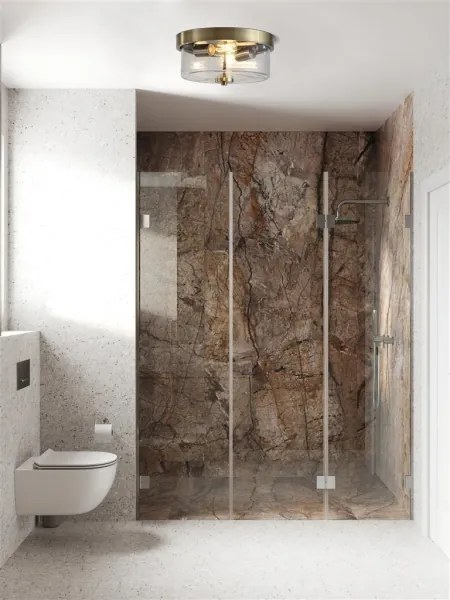 Searchlight 66210-2AB - Plafoniera per bagno PRESTON 2xE27/60W/230V IP44 Ø 33 cm ottone