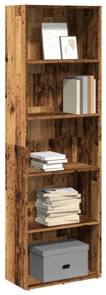 Libreria legno antico 60x30x189 cm in legno multistrato