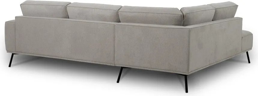 Divano angolare greige (con penisola a sinistra/a L) con rivestimento in ciniglia Amsterdam – Scandic