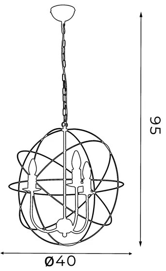 Lampadario GLOBE 3 3xE14/60W nero