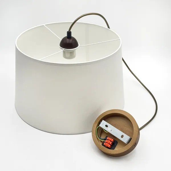 Lampada sospesa su cavo AIDA 1xE27/60W/230V Ø 35 cm rovere/marrone/bianco