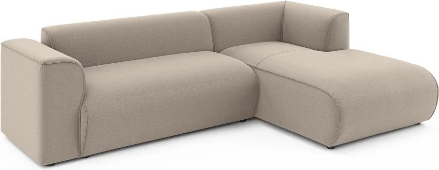 Divano angolare marrone chiaro (con penisola a destra/con chaise lounge) Merid – Ropez