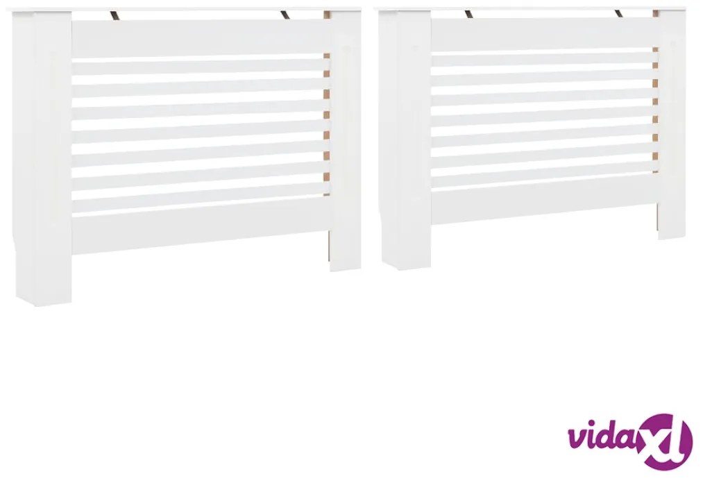 vidaXL Coperture per Radiatori 2 pz Bianche 112x19x81,5 cm in MDF