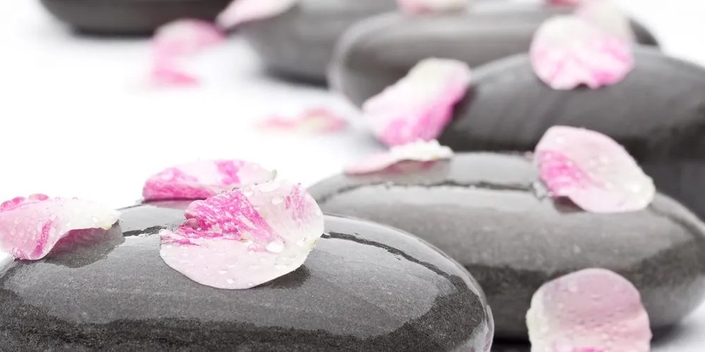 Quadro su tela – Pietre wellness con petali