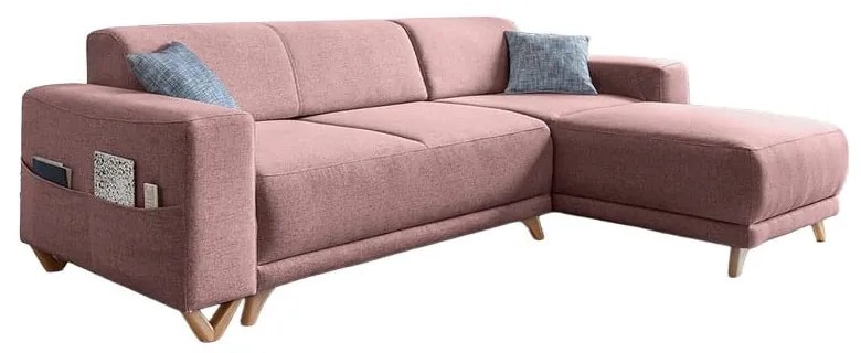 Divano angolare rosa allungabile e con contenitore Classy Sophie – Miuform