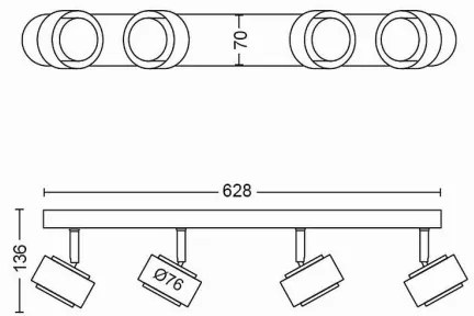 Philips 50654/30/P0 - Luce Spot a LED FERANO 4xLED/4,3W/230V