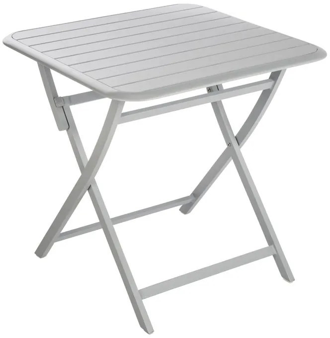 Tavolo da pranzo per giardino pieghevole Idaho NATERIAL struttura e superficie in alluminio grigio per 2 persone 75x75cm
