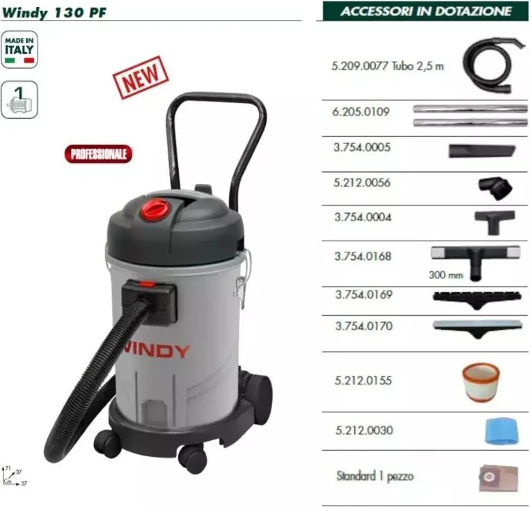 Aspirapolvere-Aspiraliquidi Lavor Windy 130pf Professionale - Promo -