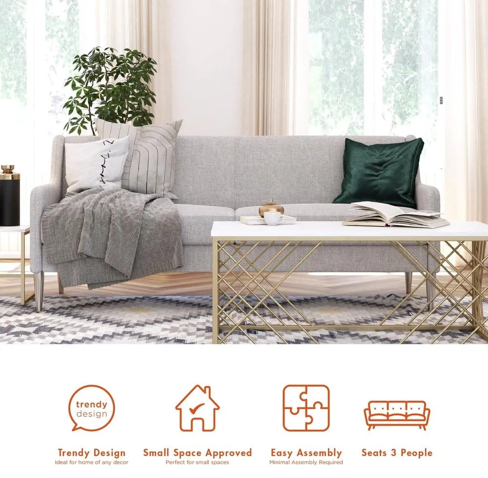 Divano grigio 190,5 cm Virginia - CosmoLiving by Cosmopolitan