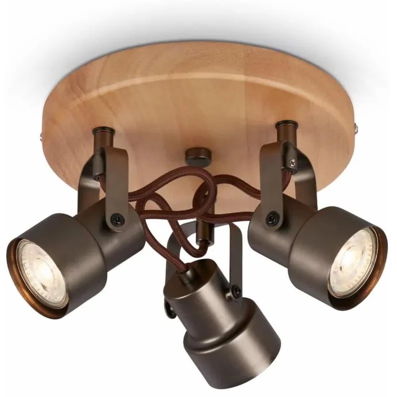 Briloner 2872-035 - Faretto LED SPOTLIGHT 3xGU10/5W/230V marrone