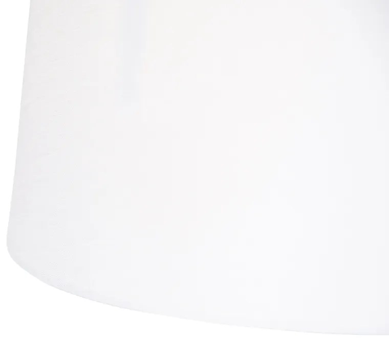 Lampada a sospensione in acciaio con paralumi in lino bianco 35 cm 2 luci - Blitz
