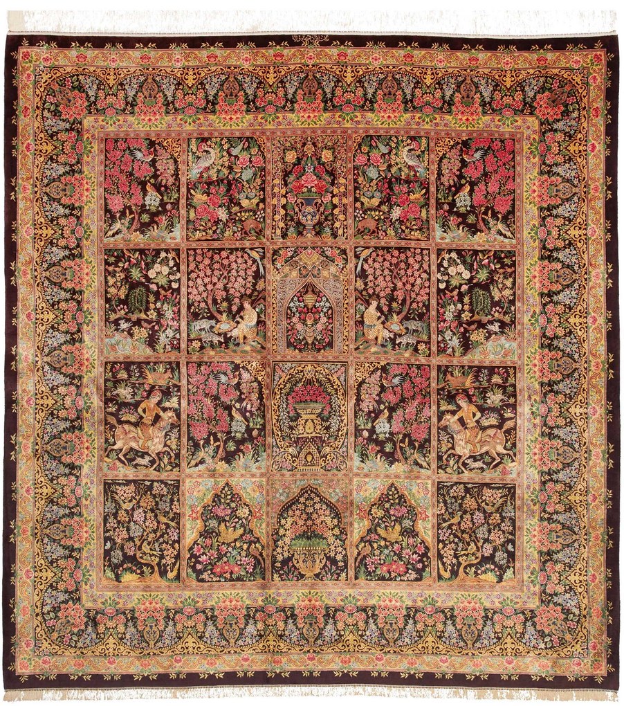 Ghom Tappeto 210x200 (Iran) Annodato A Mano