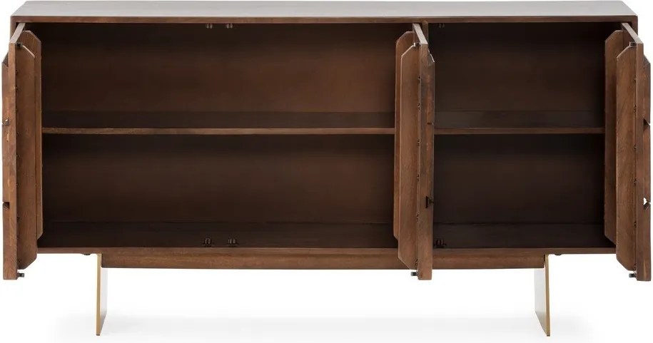 Cassettiera marrone in mango massiccio 145x76x40 cm Trisha – MOME