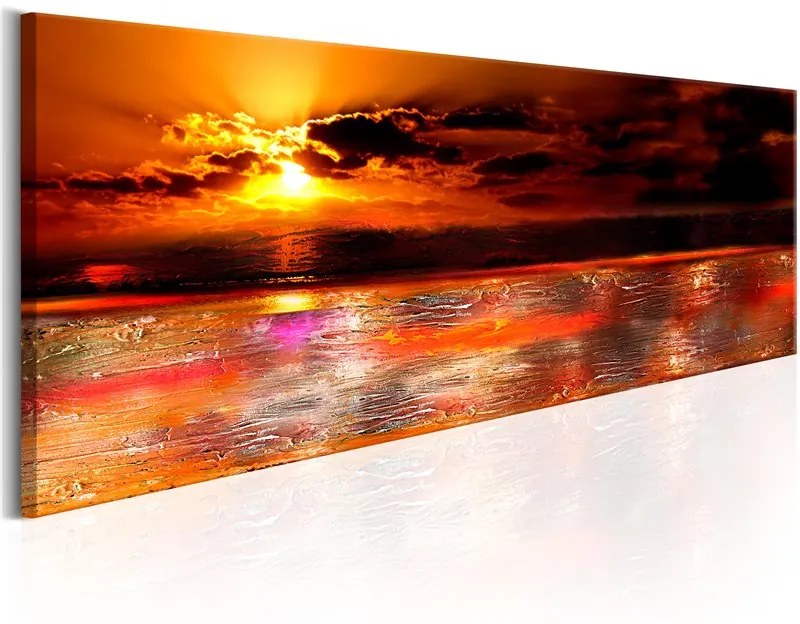 Quadro Majestic Ocean  Colore Arancione, Dimensioni e Misure 150x50