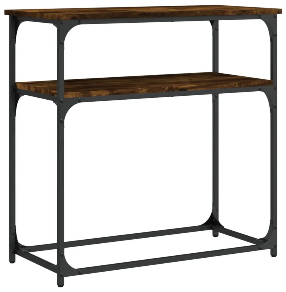 Tavolino consolle rovere fumo 75x35,5x75cm in legno multistrato