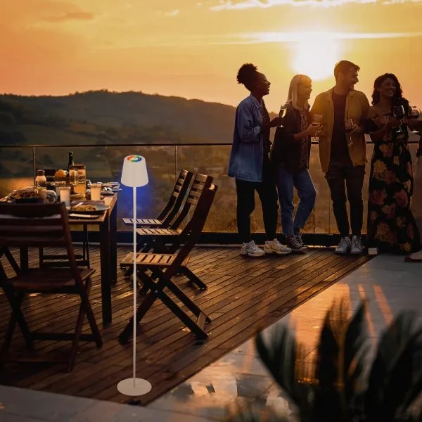 Briloner 1507016 - Lampada da terra LED dimmerabile KIKI 4,3W/5V IP44 2600 mAh bianca