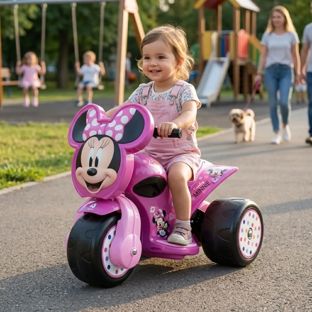 Triciclo Elettrico per Bambini 6V Samurai Disney Minnie Fino a 2–3 km/h Rosa...