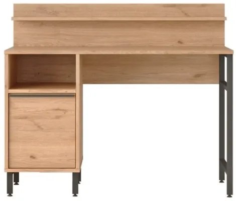 Scrivania Moderna 120 Cm Con Piedini In Ferro e Vano Contenitore Legno Ocean