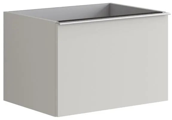 Mobile da bagno sotto lavabo Pixel plain frontale grigio pastello e maniglia alluminio brillante laccato L 60 x H 40 x P 45.5 cm 2 cassetti, lavabo non incluso