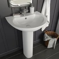 Lavandino a Colonna in Ceramica Bianca 520x440x190 mm cod mxl 68932