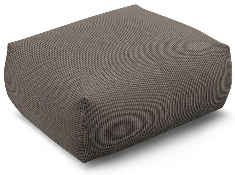 Poggiapiedi grigio/marrone con rivestimento in velluto a coste Voltaire – Bobochic Paris