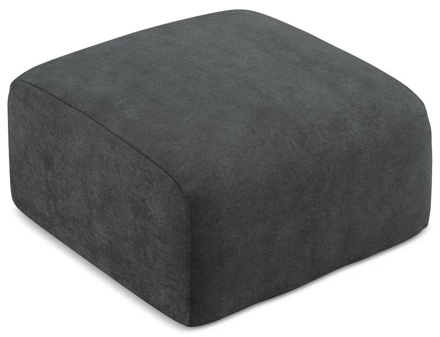 Poggiapiedi grigio scuro con rivestimento in ciniglia Leila – Makamii