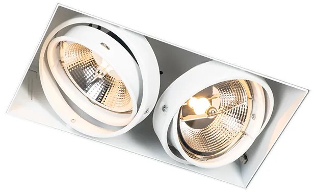 Faretto da incasso bianco GU10 AR111 senza cornice 2 luci - Oneon