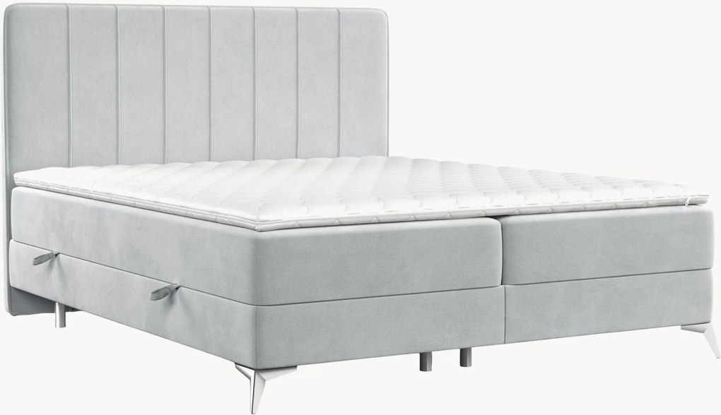Letto boxspring in velluto fatto a mano con contenitore Aggaz, H3