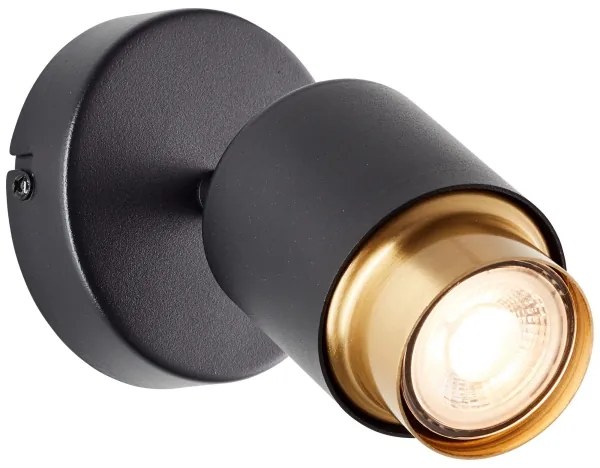 Brilliant - Faretto da parete LED COVELO 1xGU10/5W/230V nero/oro