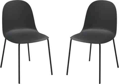 Sedia in polipropilene Nero con gambe in metallo - FOX 2 sedie