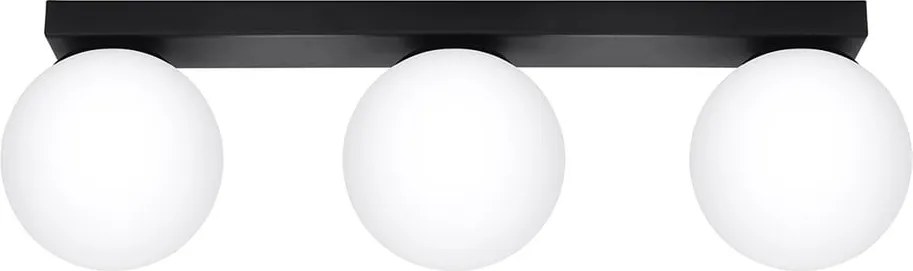 Lampada da soffitto nera con paralume in vetro ø 12 cm Umerta - Sollux