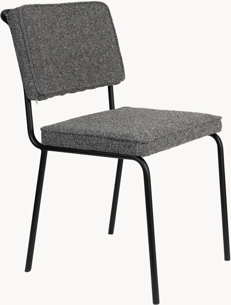 Set di 2 sedie in bouclé con piedini in metallo Buddy