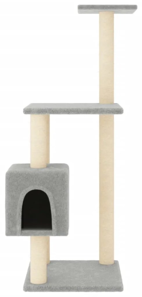Albero per gatti con tiragraffi in sisal grigio chiaro 104 cm
