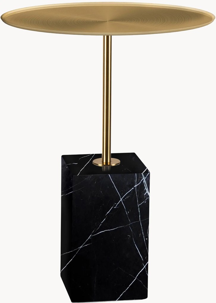 Tavolino rotondo con base in marmo Cole