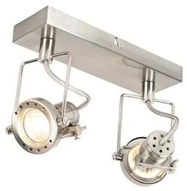 Faretto industriale in acciaio 2 luci orientabile - Suplux