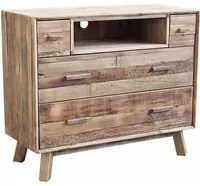 Cassettiera con 4 cassetti in Pino riciclato cm 110x48x92 - PINE