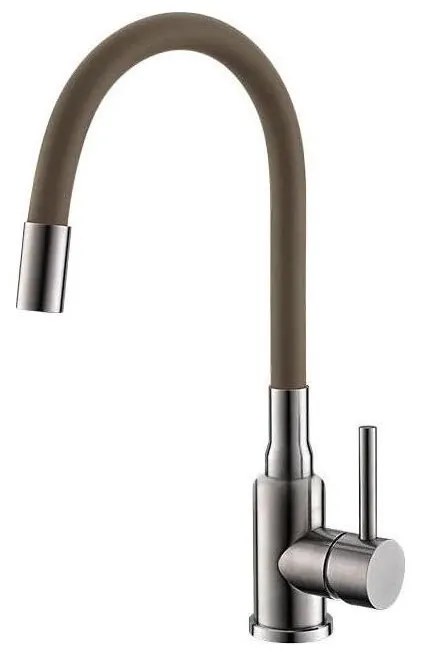 ALVEUS 1144428 -Rubinetto per lavello con braccio flessible MINTAS 34 cm cromo/beige