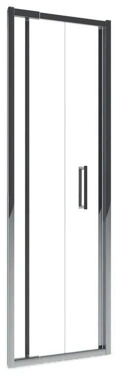 Porta doccia pieghevole Slimline L 70 x H 195cm, Sp. 6 mm in vetro profilo argento