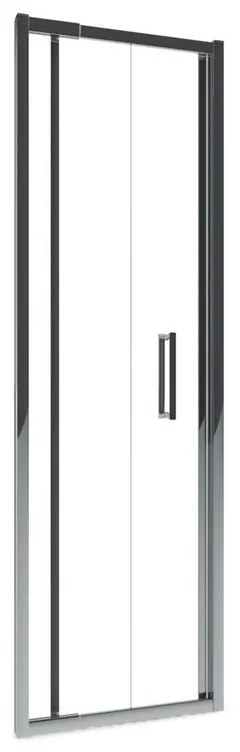 Porta doccia pieghevole Slimline L 70 x H 195cm, Sp. 6 mm in vetro profilo cromo