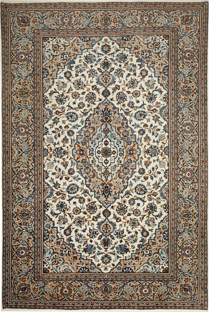 Kashan Tappeto persiano 200x300 Beige (Iran) Annodato A Mano