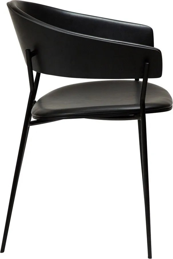 Sedia da pranzo nera opaca con braccioli Crib – DAN-FORM Denmark